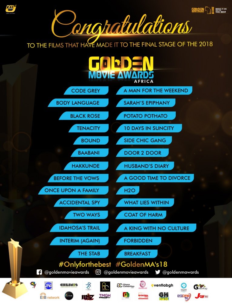 Golden Movie Awards Africa Announces Films For Final Selection