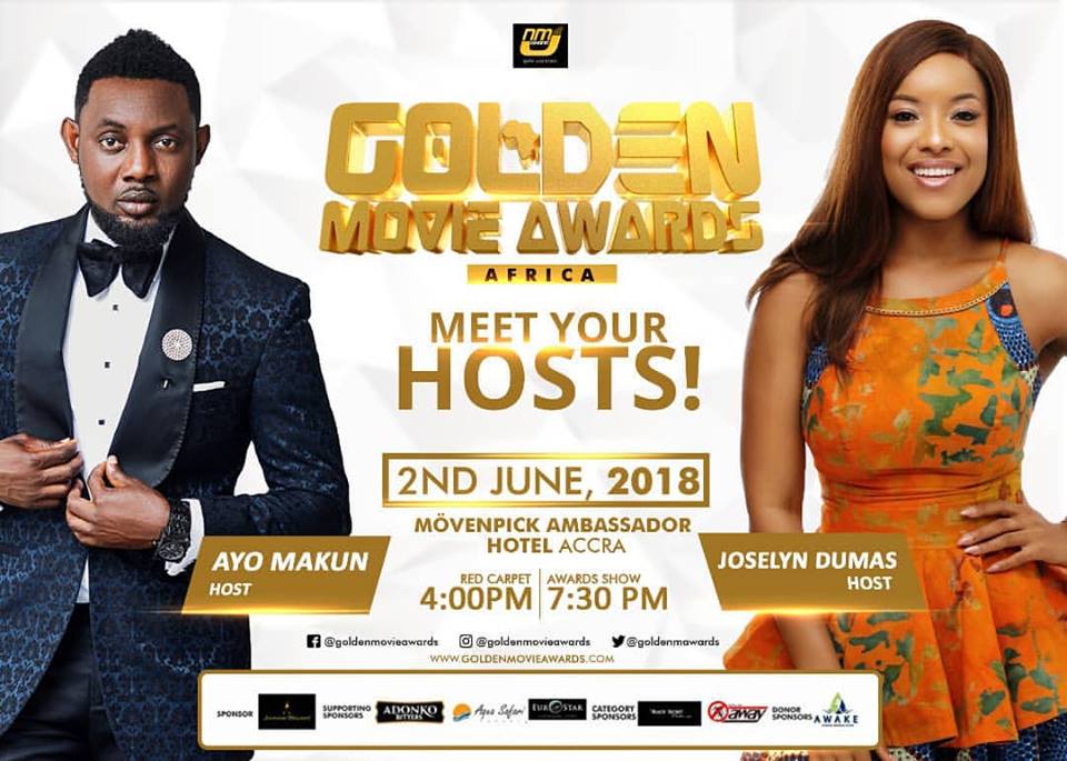 Joselyn Dumas And A.Y Named As Host of 2018 Golden Movie Awards Africa