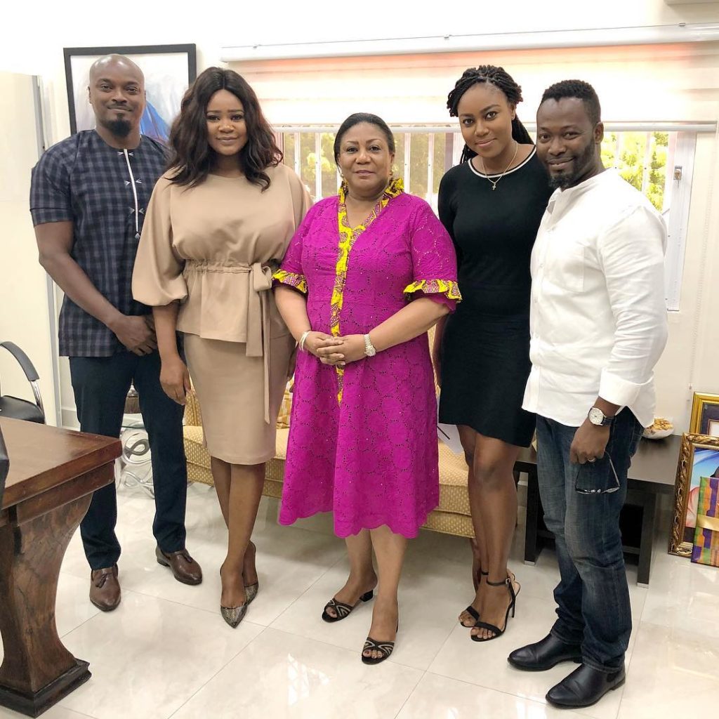 Yvonne Nelson, Kafui Danku, Adjetey Anang Meet With 1st Lady Rebecca Akufo-Addo