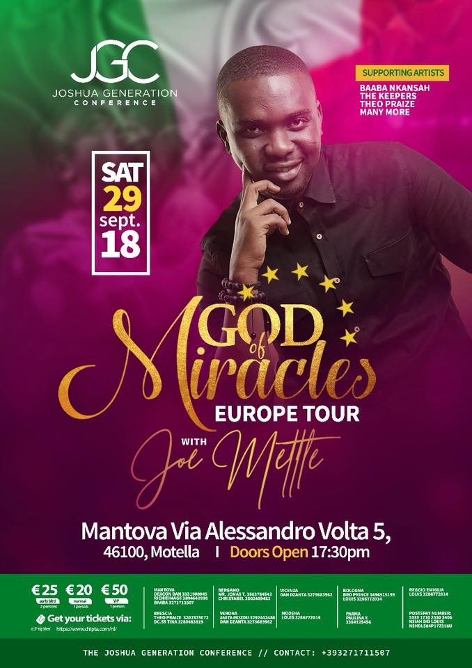 Joe Mettle To Embark On God Of Miracle European Tour