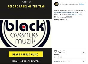 Black Avenue Muzik emerge Best Record Label At Ghana Naija Showbiz Awards