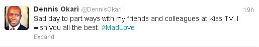 Dennis Okari tweet