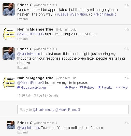 Nonini Prince G tweets