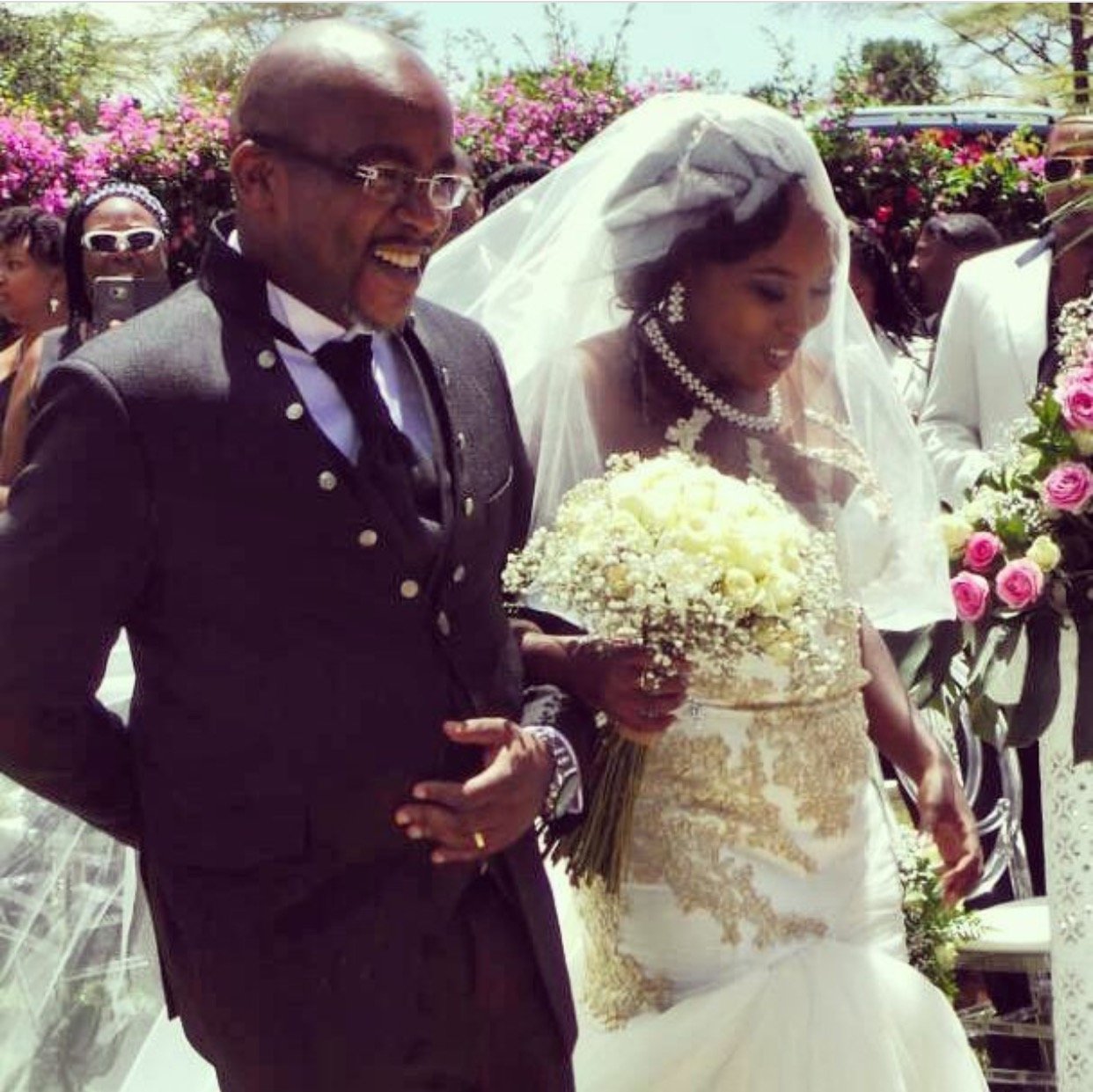 Jimmy Gathu walks his daughter down the aisle