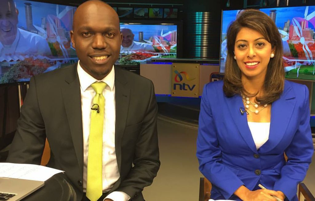 Prolonged tallying of election results takes its toll on Larry Madowo and Smriti Vidyarthi (Photos)