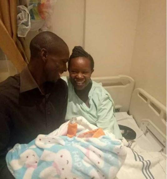 Adorable: Meet the 100 shillings wedding couple’s cute baby boy