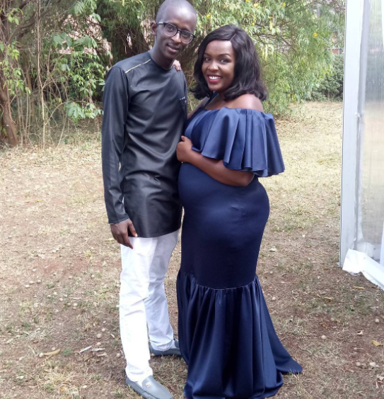 Njugush with his pregnant wife