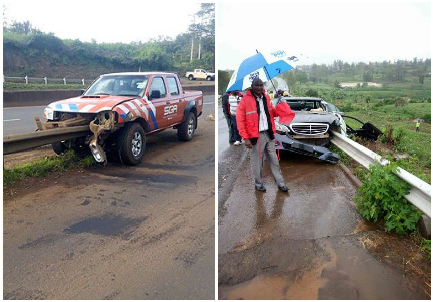 Killer guardrails slice another vehicle few kilometers from governor Gakuru’s accident scene (Photos)