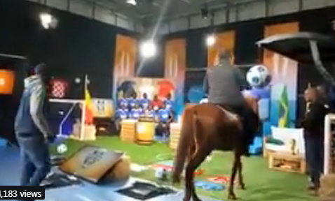 Jeff Koinange ditches his Mercedes Benz and heads to studio on a horse(video) 