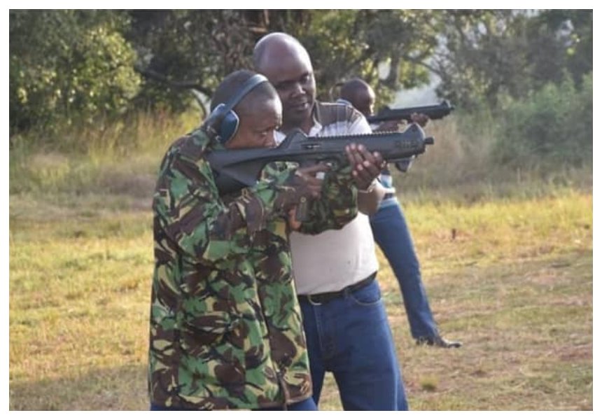 Maina the sharpshooter! Maina Kageni undergoes weapons training (Photos)