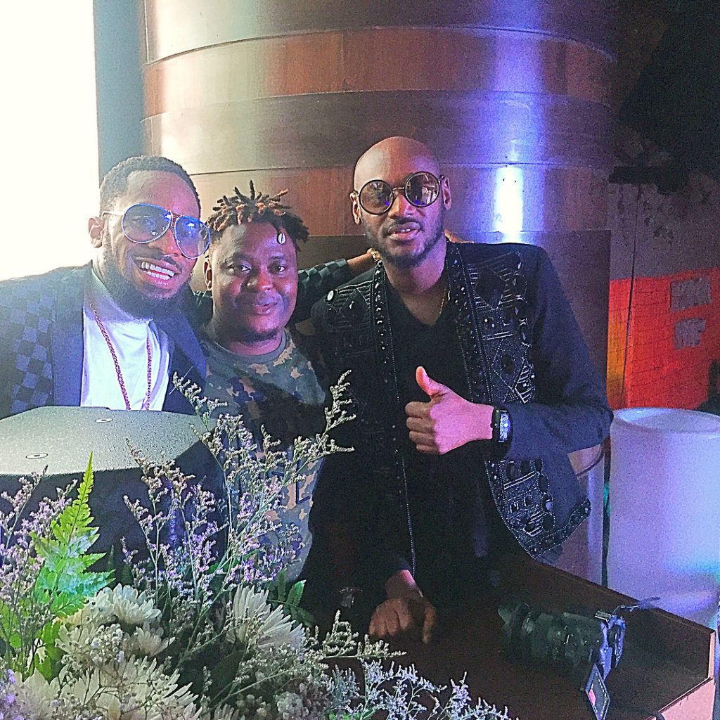 Deejay Mneddy with D'banj D Kokomaster and 2Baba