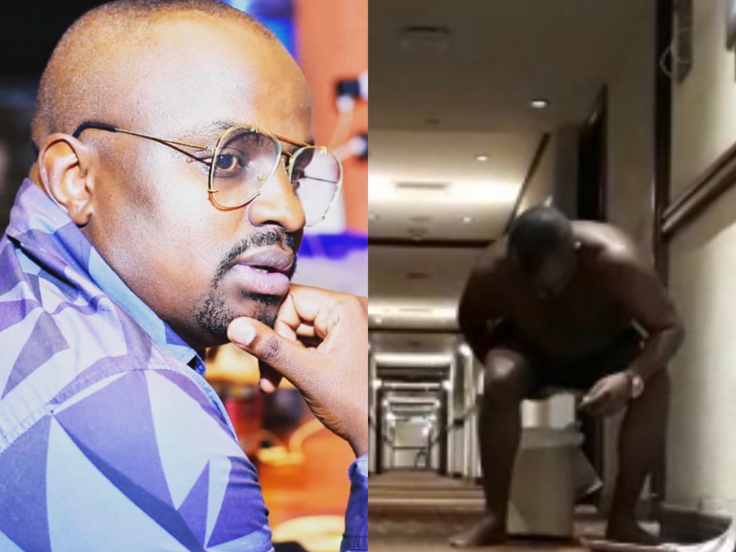 P Units Gabu caught on camera taking a dump in a bucket at a hotel lobby