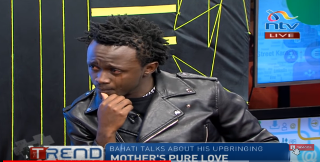 Video: Bahati cries on live TV while speaking about his late mother 