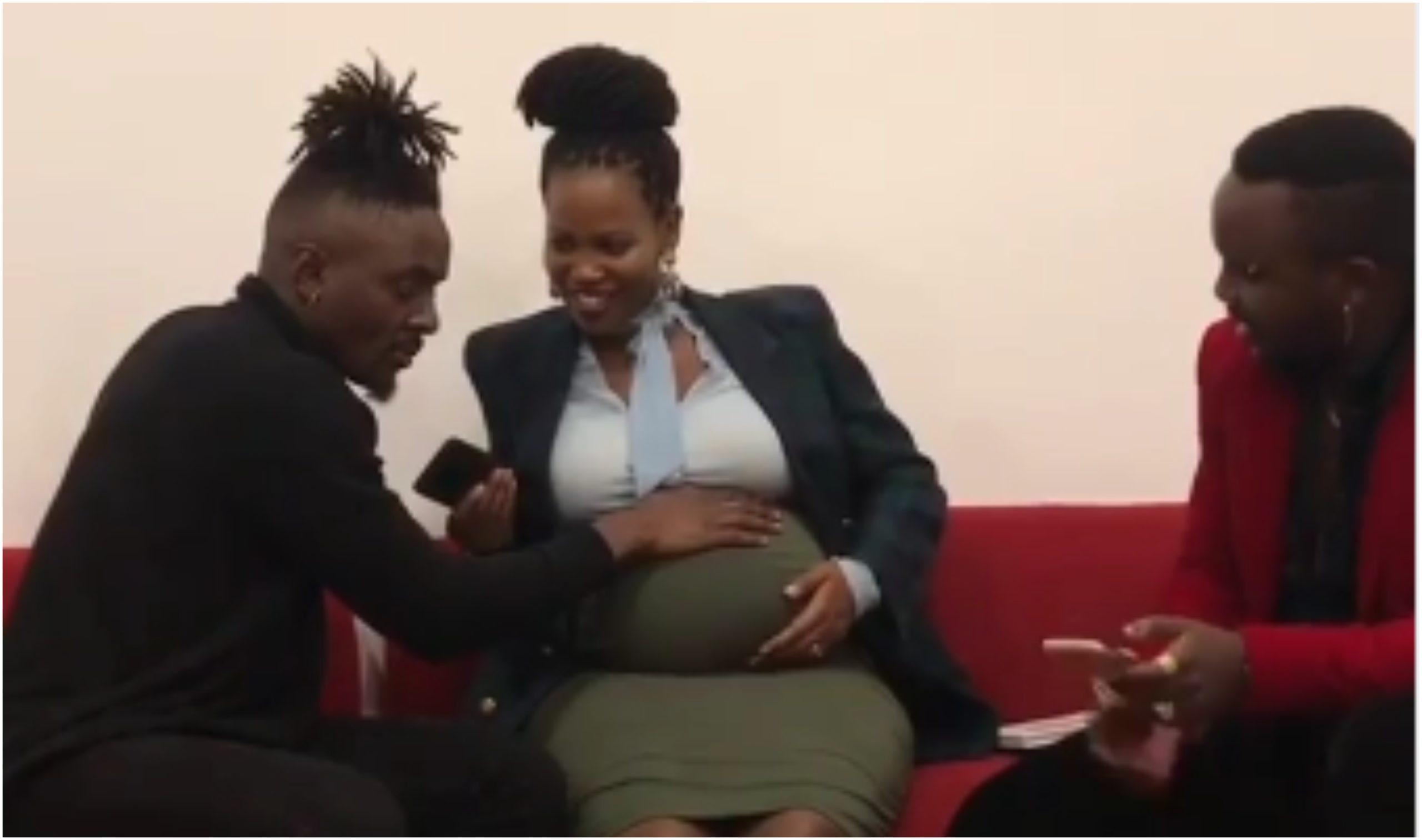 Watch: Sauti Sol Polycarp’s wife’s cute baby bump video cracking ribs online