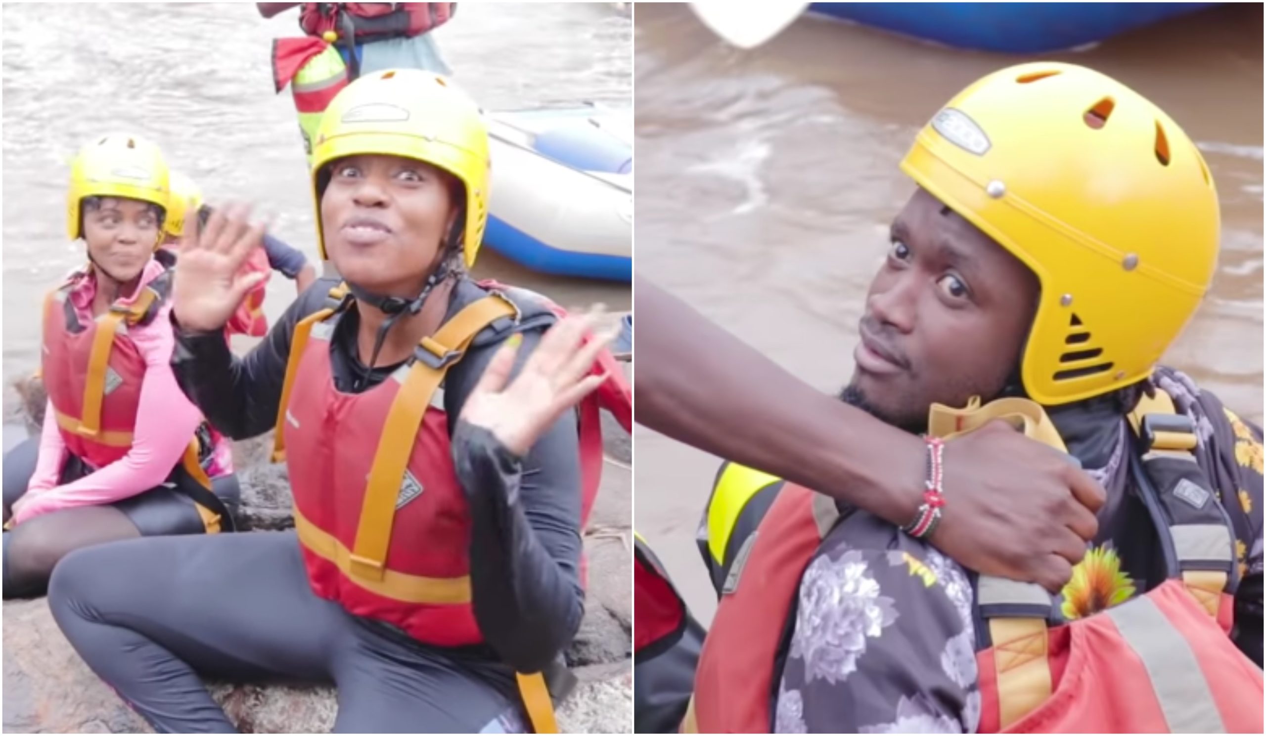 Diana Marua urinates on herself after near-death waterfall challenge with Bahati (Video)